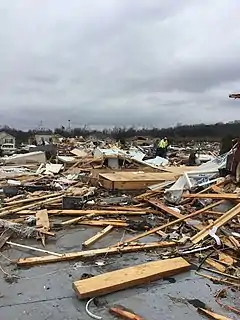 Image 3High-end EF3 damage to homes in the Creekwood subdivision in Bowling Green, Kentucky. Numerous fatalities occurred in this area. (from Tornado outbreak of December 10–11, 2021)