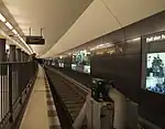 U-Bahn station - empty track to Alexanderplatz (December 2011)