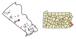 Location of Doylestown in Bucks County, Pennsylvania