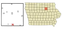 Location of Parkersburg, Iowa