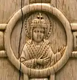 Depiction of a young Romanos&nbsp;II on a Ivory plaque, c. 945–959.