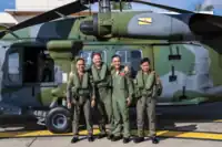 RBAirF Sikorsky S-70i and its aircrew at Rimba, 2019.