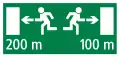 4.94 Emergency exit distances (in tunnels you find them at least every 50&nbsp;metres at a height of 1–1.5&nbsp;m)