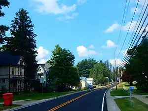 The hamlet of Hinsdale along County Route&nbsp;26.