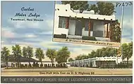 Postcard promoting the motor lodge