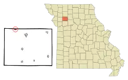 Location of Kidder, Missouri