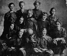 Image 20University of California-Berkeley women's basketball team, photographed in 1899 (from Women's basketball)