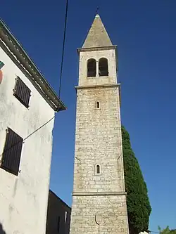 Bell Tower of the church in Lovrečica, Istria, Croatia