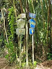 PR-146 east at the eastern terminus of PR-140 concurrency in Frontón, Ciales