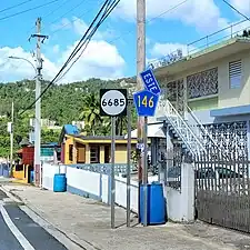 PR-146 at PR-6685 intersection between Cordillera and Hato Viejo barrios in Ciales