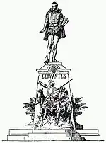 Unexecuted proposal for the Cervantes Monument in Central Park (1878).