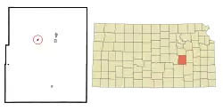 Location within Chase County and Kansas