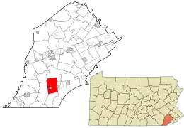 Location in Chester County and the state of Pennsylvania.