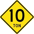 PF-4Weight restriction ahead (10 tonnes (11 short tons))