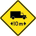 PF-7Length restriction ahead (vehicles over 10 metres (33&nbsp;ft) long)