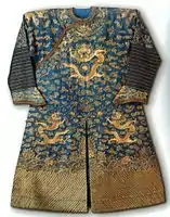 Chinese summer court robe ('dragon robe'), c. 1890s, silk gauze couched in gold thread, East-West Center