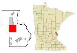 Location of the city of North Branchwithin Chisago County, Minnesota