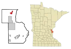 Location of Rush Citywithin Chisago County, Minnesota