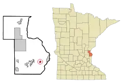 Location of the city of Shaferwithin Chisago County, Minnesota
