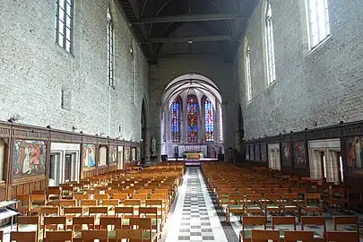 The central nave, and on the right, the actual (main) cloister to the south of the church