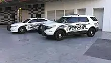 First generation pre-facelift FPIU and a Ford Police Interceptor Sedan with the Las Vegas City Marshals