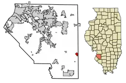 Location of St. Libory in Clair County, Illinois.