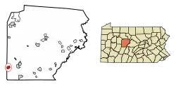 Location of Burnside in Clearfield County, Pennsylvania.