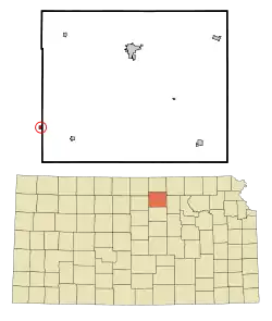 Location within Cloud County and Kansas