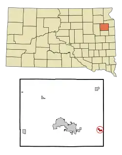 Location in Codington County and the state of South Dakota