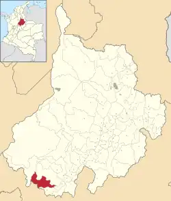 Location of the municipality and town of La Belleza in the Santander Department of Colombia.