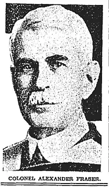 Scanned newspaper clipping of portrait of Alexander Fraser