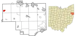 Location of Homeworth in Columbiana County and in the State of Ohio