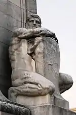 Detail of the "elderly" figure.