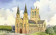 Artist's rendering of early plans for Christ the King Chapel