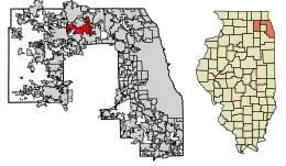 Location of Hoffman Estates in Cook County, Illinois