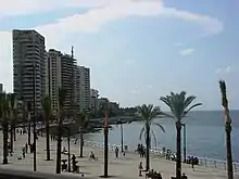 Image 22Palm trees at the seafront in Corniche Beirut (from Culture of Lebanon)