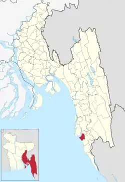 Location of Cox's Bazar Sadar
