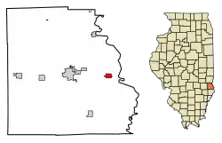 Location of Palestine in Crawford County, Illinois.