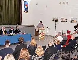 Mate Božić adressing to the Great Nobiliary Council of the Croatian Nobility Association, held in Klis, May 26th 2018.