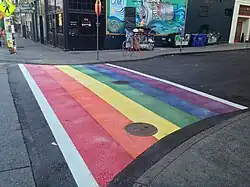 One of Seattle's rainbow crossings in 2015