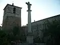 Cross (16th century) and parish church of San Salvador de Sobrado de Trives (12th century)