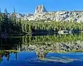 North aspect of Crystal Crag reflected in Lake George