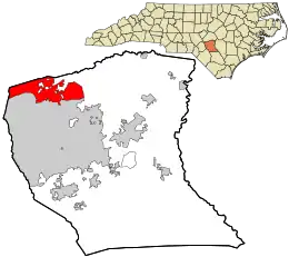 Location in Cumberland County and the state of North Carolina.