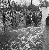 DUKW passing a horsecart.