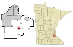 Location of the city of Hamptonwithin Dakota County, Minnesota