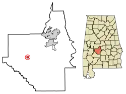 Location of Orrville in Dallas County, Alabama.