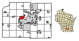 Location of Middleton in Dane County, Wisconsin.