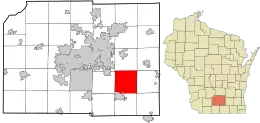 Location in Dane County and the state of Wisconsin.