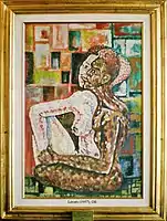 1957, "Lovers, Black and White in Unity" oil on canvas (60&nbsp;cm. x 46&nbsp;cm.) by Dariush Borbor, presented to Nelson Mandela in 2007 by the artist on the 50th anniversary of the painting