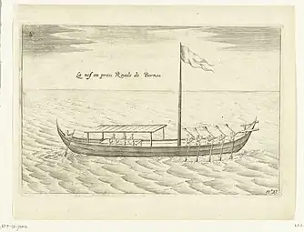 Royal boat of Brunei, armed with swivel guns.